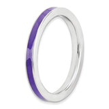 Sterling Silver Stackable Expressions Purple Enameled 2.25mm Ring