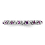 Sterling Silver Stackable Expressions Amethyst Ring Size 7