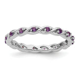 Sterling Silver Stackable Expressions Amethyst Ring Size 7