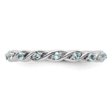 Sterling Silver Stackable Expressions Aquamarine Ring Size 10