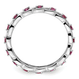 Sterling Silver Stackable Expressions Rhodolite Garnet Ring Size 7