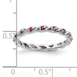 Sterling Silver Stackable Expressions Created Ruby Ring