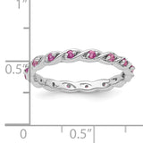 Sterling Silver Stackable Expressions Created Pink Sapphire Ring