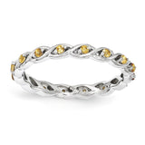 Sterling Silver Stackable Expressions Citrine Ring - shirin-diamonds
