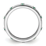 Sterling Silver Stackable Expressions Created Emerald Ring Size 6