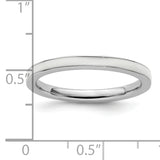 Sterling Silver Stackable Expressions White Enameled 2.25mm Ring