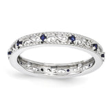 Sterling Silver Stackable Expressions Created Sapphire Ring - shirin-diamonds