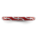 Sterling Silver Stackable Expressions Red Enamel Ring