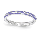Sterling Silver Stackable Expressions Purple Enamel Ring - shirin-diamonds