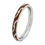 Sterling Silver Stackable Expressions Brown Enamel Ring