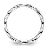 Sterling Silver Stackable Expressions White Enamel Ring