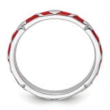 Sterling Silver Stackable Expressions Red Enamel Heart Ring