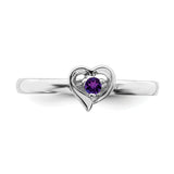 Sterling Silver Stackable Expressions Amethyst Heart Ring