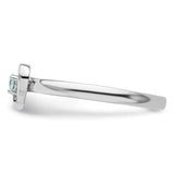 Sterling Silver Stackable Expressions Aquamarine Heart Ring