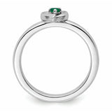 Sterling Silver Stackable Expressions Created Emerald Heart Ring