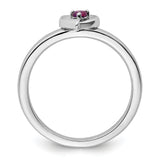 Sterling Silver Stackable Expressions Rhodolite Garnet Heart Ring