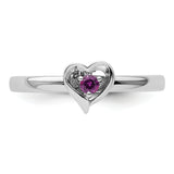 Sterling Silver Stackable Expressions Rhodolite Garnet Heart Ring