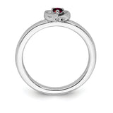 Sterling Silver Stackable Expressions Created Ruby Heart Ring