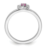 Sterling Silver Stackable Expressions Created Pink Sapphire Heart Ring