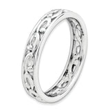 Sterling Silver Stackable Expressions Carved Ring