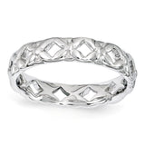Sterling Silver Stackable Expressions Carved Ring - shirin-diamonds