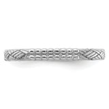Sterling Silver Stackable Expressions Rhodium-plated Patterned Ring