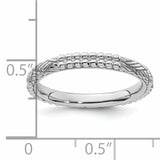 Sterling Silver Stackable Expressions Rhodium-plated Patterned Ring