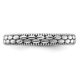 Sterling Silver Stackable Expressions Antiqued Patterned Ring