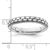 Sterling Silver Stackable Expressions Antiqued Patterned Ring