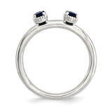 Sterling Silver Stackable Expressions Created Sapphire Two Stone Ring