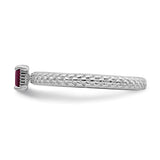 Sterling Silver Stackable Expressions Created Ruby Single Stone Ring