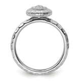 Sterling Silver Stackable Expressions Rhodium-plated Oval Ring