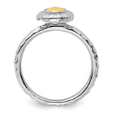 Sterling Silver Stackable Expressions Gold-plated Oval Ring