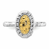 Sterling Silver Stackable Expressions Gold-plated Oval Ring