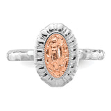 Sterling Silver Stackable Expressions Rose Gold-plated Oval Ring