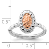 Sterling Silver Stackable Expressions Rose Gold-plated Oval Ring