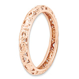 Sterling Silver Stackable Expressions Pink-plated Carved Ring