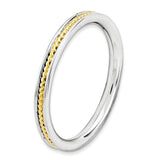 Sterling Silver Stackable Expressions Gold-plated Channeled Ring