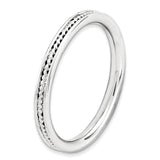 Sterling Silver Stackable Expressions Rhodium Channeled Ring