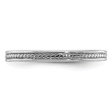 Sterling Silver Stackable Expressions Rhodium Channeled Ring