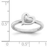Sterling Silver Stackable Expressions Rhodium Heart Ring