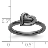 Sterling Silver Stackable Expressions Black-plated Heart Ring Size 6