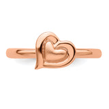 Sterling Silver Stackable Expressions Pink-plated Heart Ring