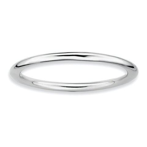 Sterling Silver Stackable Expressions Rhodium Polished Ring - shirin-diamonds