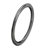 Sterling Silver Stackable Expressions Black-plated Polished Ring