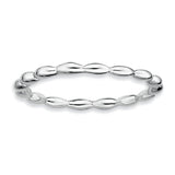 Sterling Silver Stackable Expressions Rhodium Rice Bead Ring - shirin-diamonds