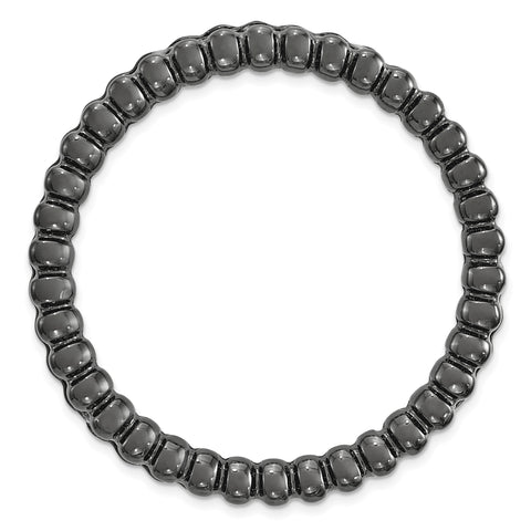 Sterling Silver Stackable Expressions Black-plated Large Chain Slide - shirin-diamonds