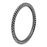 Sterling Silver Stackable Expressions Black-plated Twisted Ring