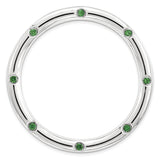 Sterling Silver Stackable Expressions Large Created Emerald Chain Slide QSK1790 - shirin-diamonds