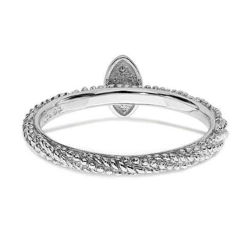 Sterling Silver Diamond Stackable Expressions Textured Ring